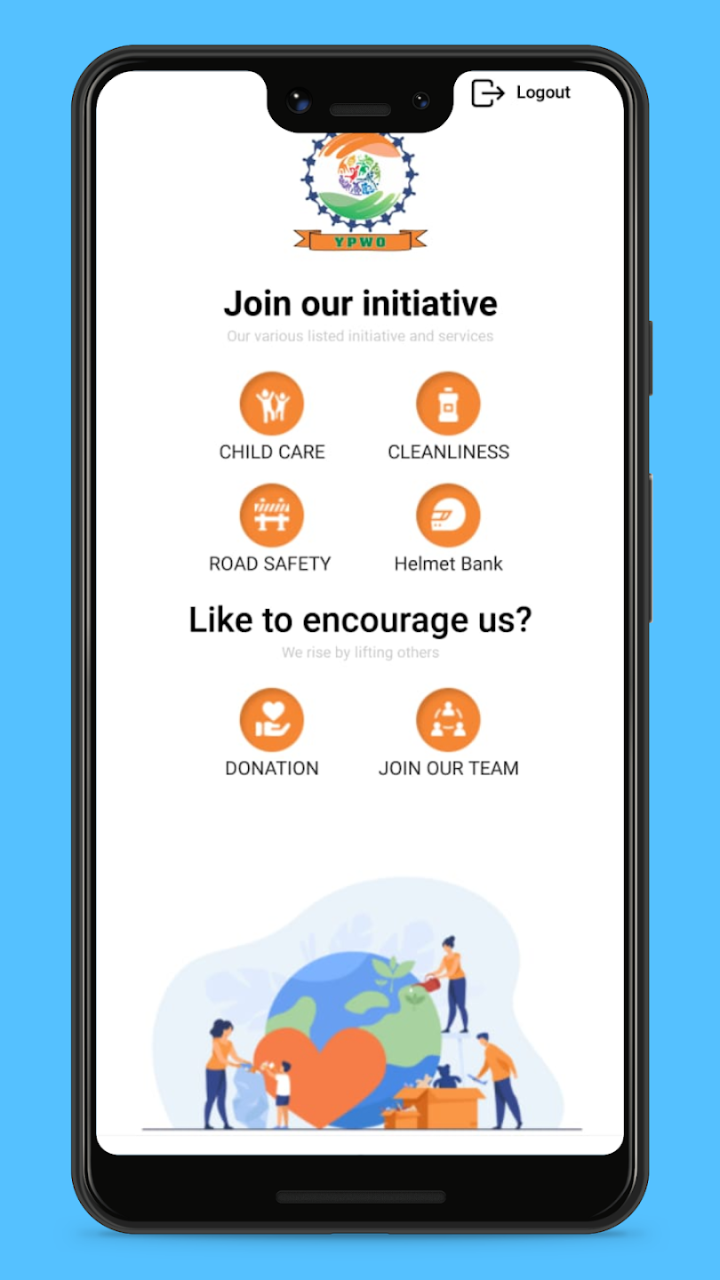 Youth Power Weflare Organisation screen 2